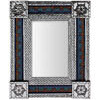 TalaMex Small Silver Aqua Tile Mexican Mirror