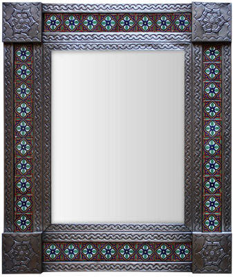 TalaMex Medium Brown Sassari Tile Mexican Mirror