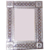 TalaMex Medium Silver Gerona Tile Talavera Tin Mirror