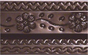 TalaMex Brown Flower Tin Mirror Close-Up