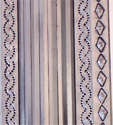 TalaMex Silver Vertical Post Talavera Tin Mirror Close-Up