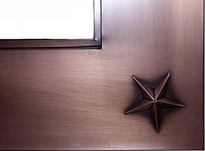 Antique Stars Tin Mirror Close-Up