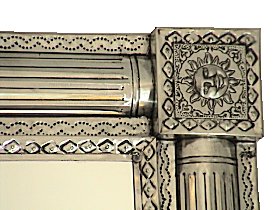 TalaMex Sun White Tin Mirror Close-Up