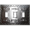 Triple Toggle Silver Tin Switchplate
