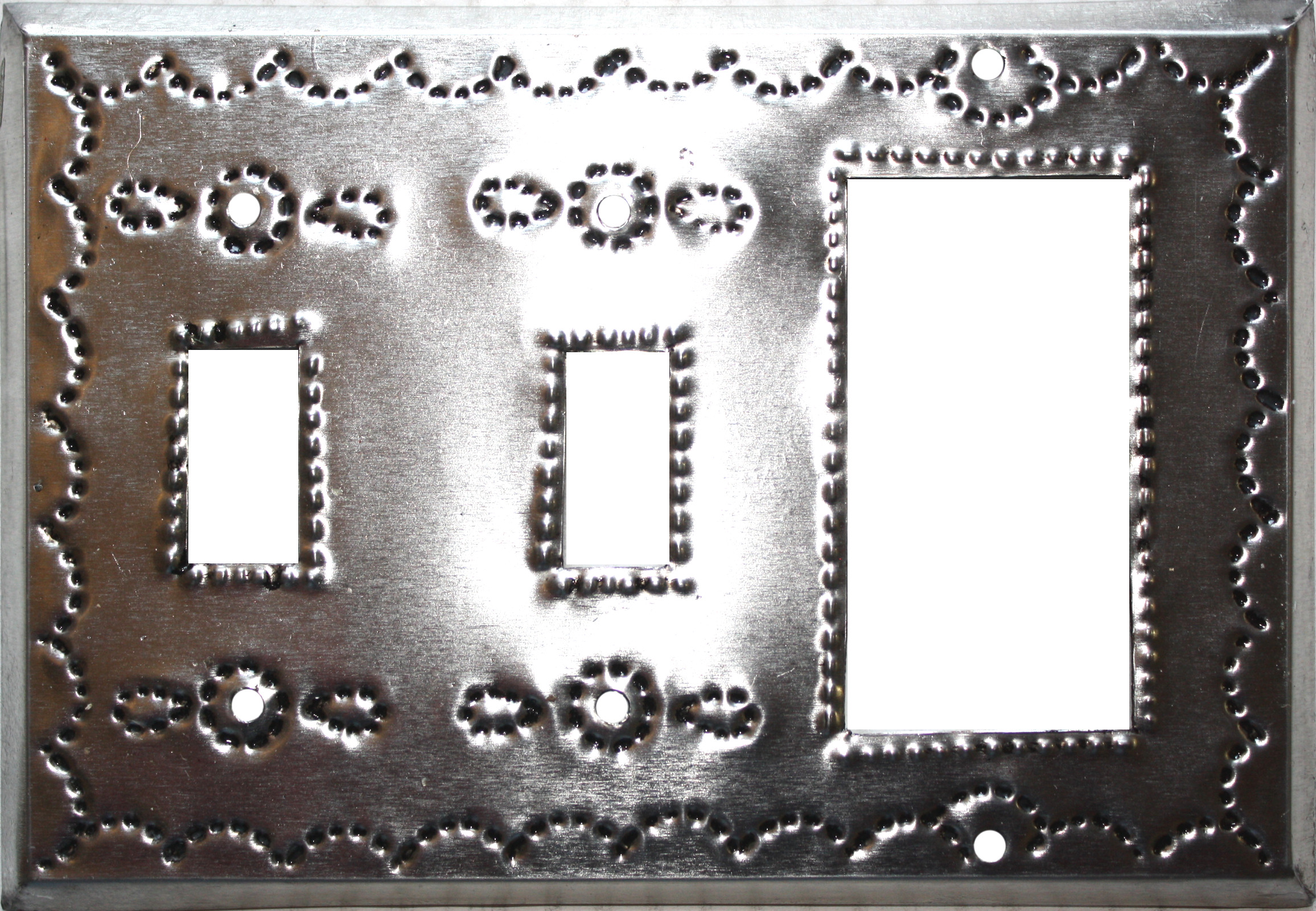 Double Toggle-Decora Silver Tin Switchplate