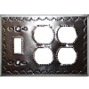 Double Outlet-Toggle Silver Tin Switchplate