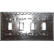 Quadruple Toggle Silver Tin Switchplate