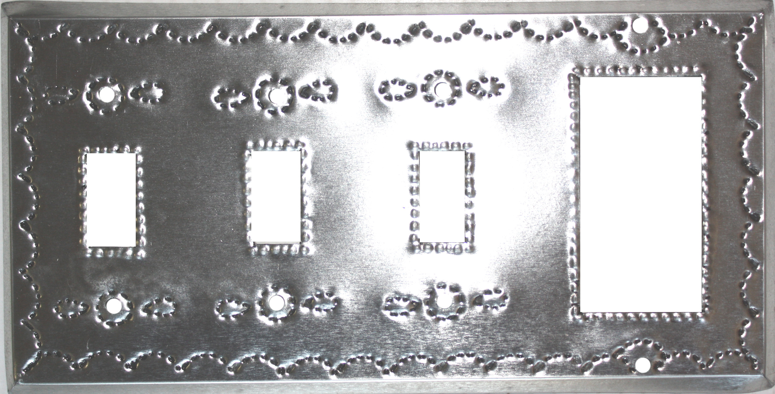 Triple Toggle-Decora Silver Tin Switchplate