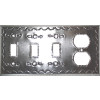 Triple Toggle-Outlet Silver Tin Switchplate