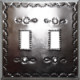 Double Toggle Silver Tin Switchplate