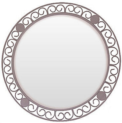 Circular Beveled Wrought Iron Mirror