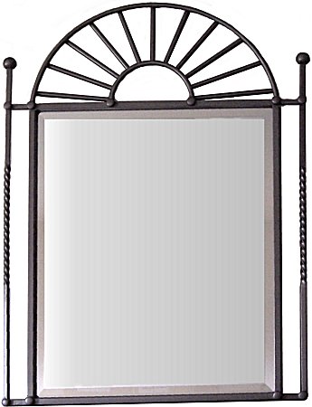 Half Moon Beveled Silver Wrought Iron Mirror