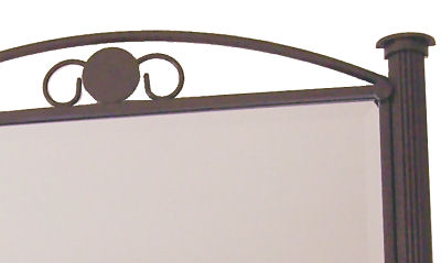 Roman Beveled Wrought Iron Mirror Close-Up