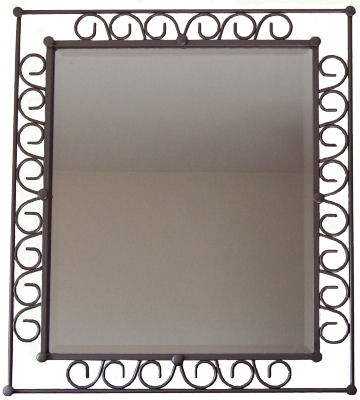 Hoop Beveled II Wrought Iron Mirror