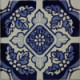 TalaMex Blue Poinsettias Talavera Mexican Tile