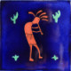 TalaMex Blue Kokopelli Talavera Mexican Tile